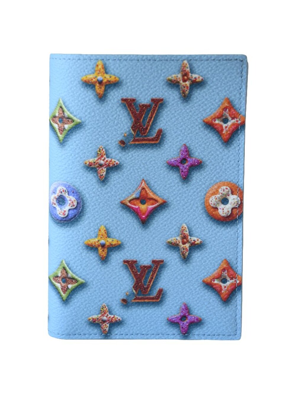 Louis Vuitton Monogram Donuts Passport Cover Blue